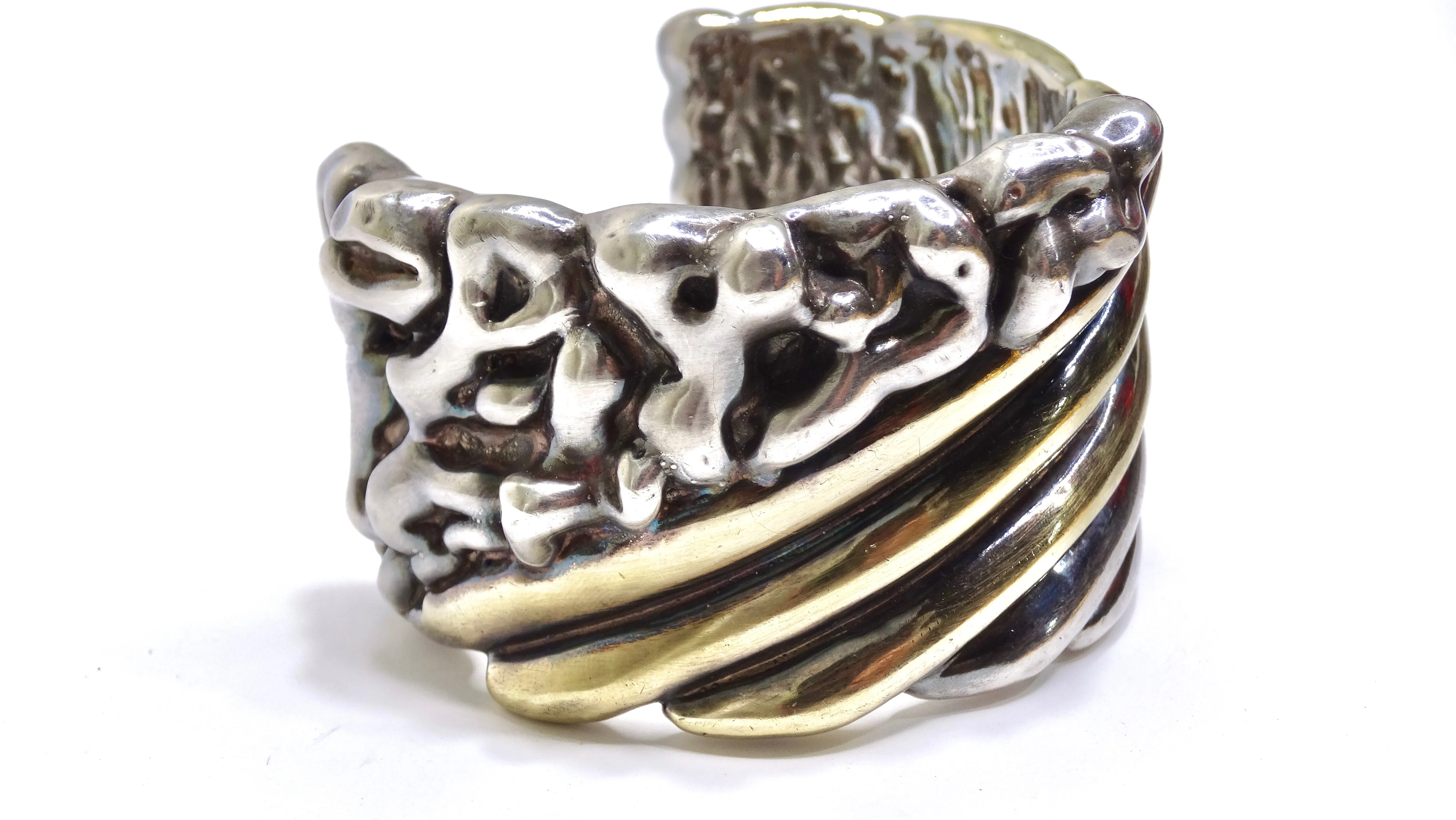 Mixed Metal Hollow Cuff