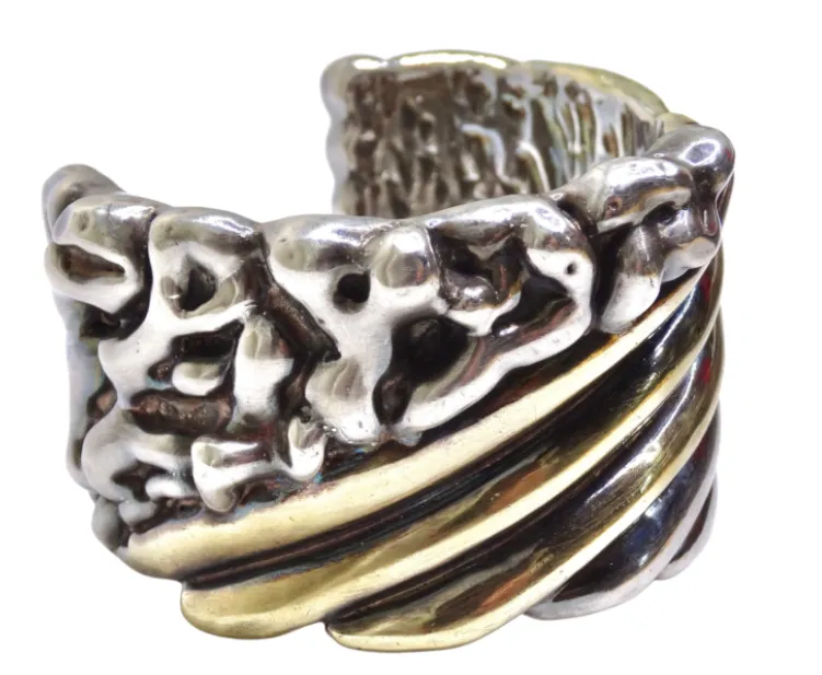 Mixed Metal Hollow Cuff