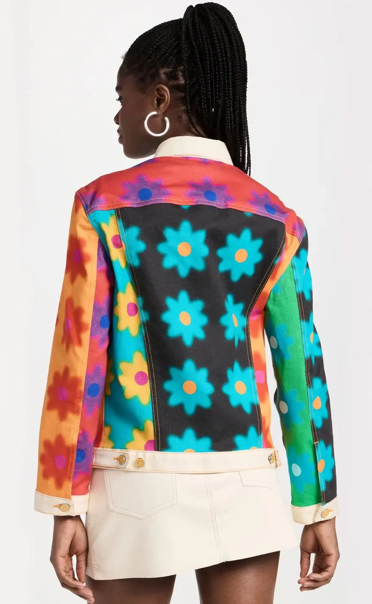 Mixed Poppy Unisex Denim Jacket