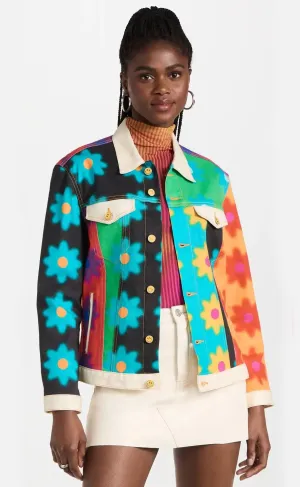 Mixed Poppy Unisex Denim Jacket