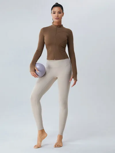 Mock Neck Zip Up Active Outerwear