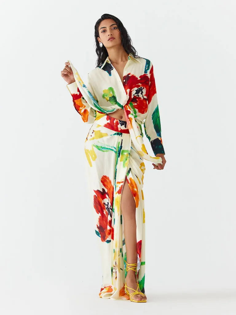 Monet Knot Shirt & Skirt Set