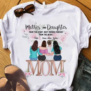 Mother And Daughter Personalized Name 2D White Tshirt