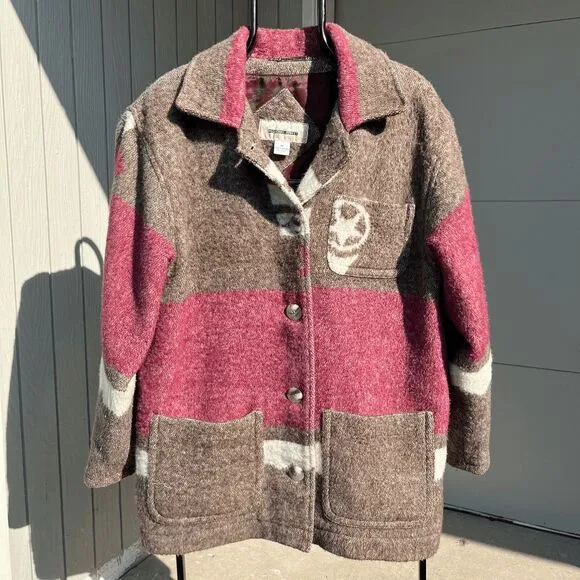 Mulberry Street 75% Wool Jacket Southwestern Transitional Coat Jacket, Size M