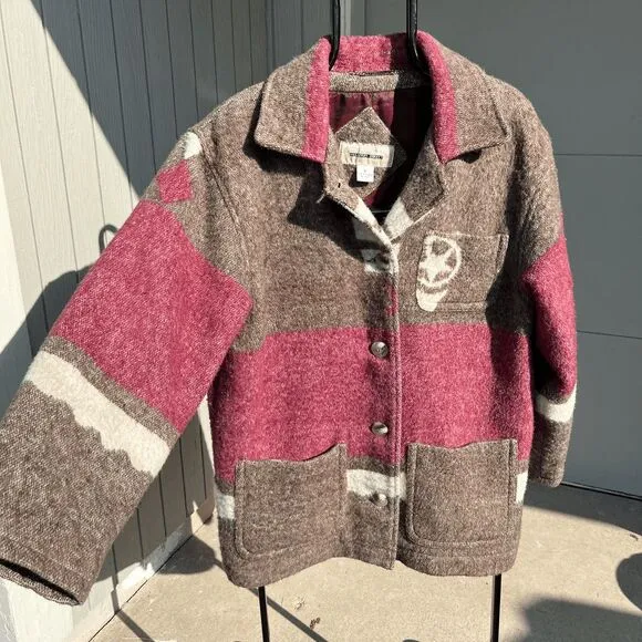 Mulberry Street 75% Wool Jacket Southwestern Transitional Coat Jacket, Size M