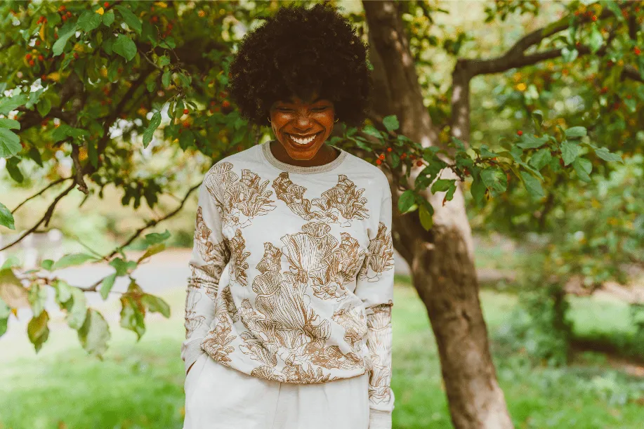 Mushroom Crewneck Sweatshirt - Oatmeal