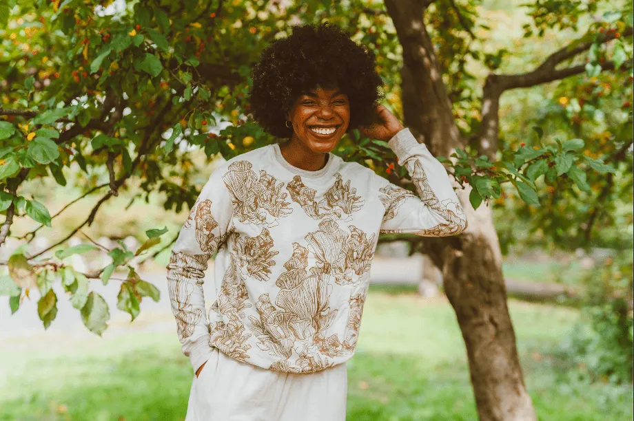 Mushroom Crewneck Sweatshirt - Oatmeal