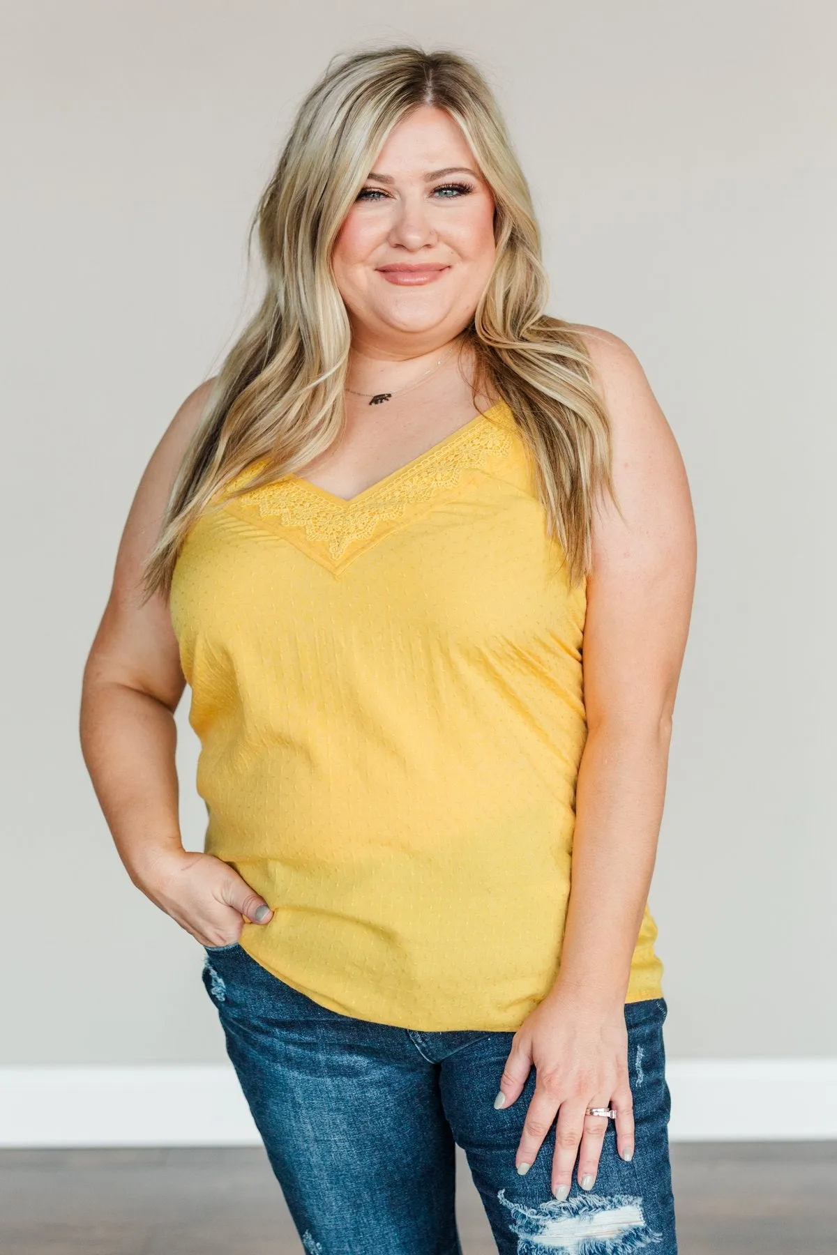 Must Be Dreaming Tank Top- Golden Yellow