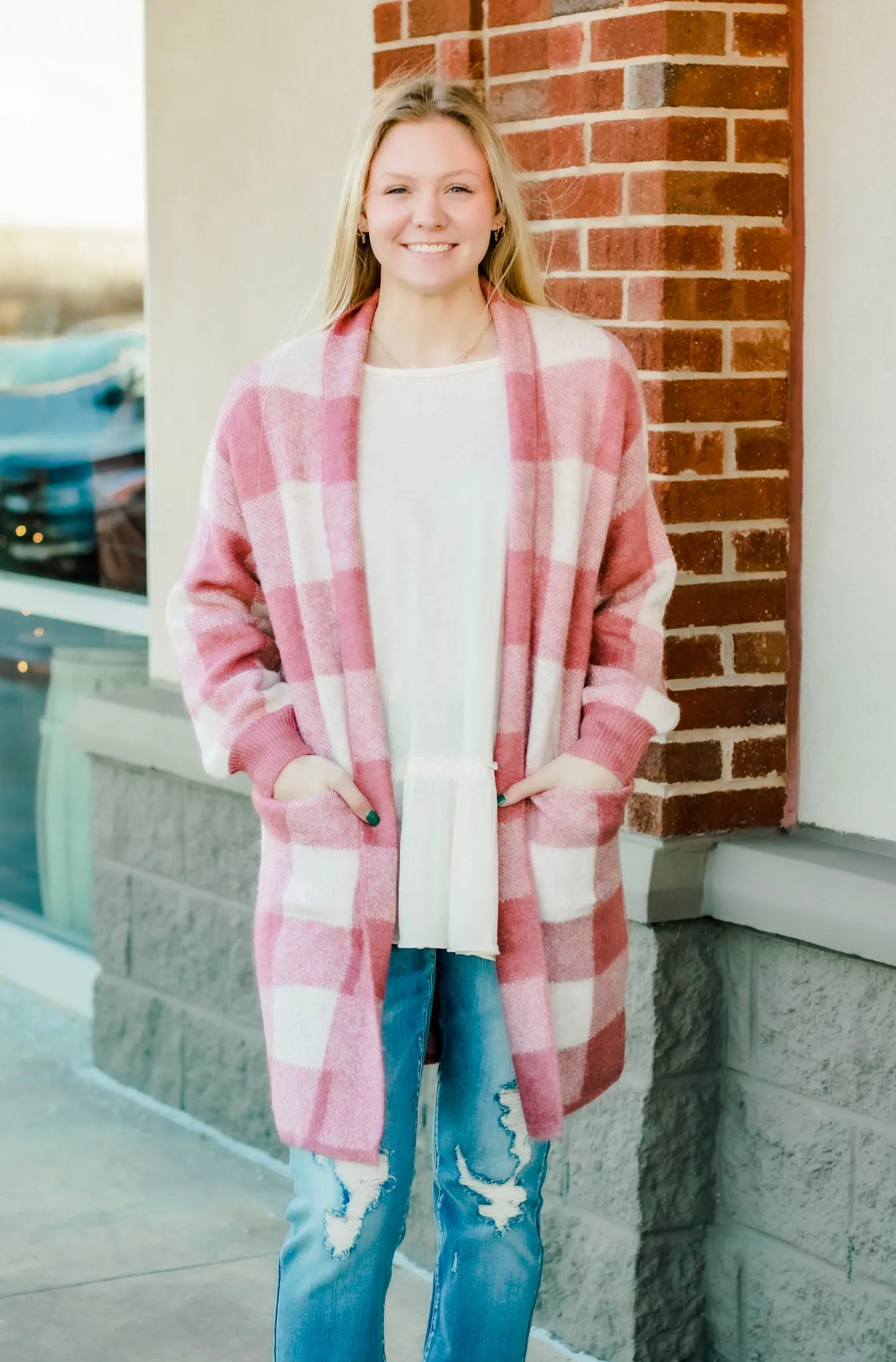 My Favorite Check Teddy Cardigan