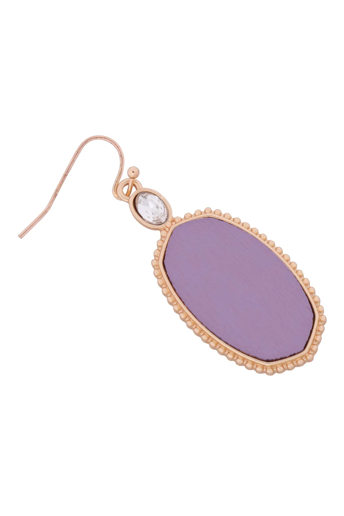 MYE1361 - TEXTURED METAL WOOD OVAL DROP HOOK EARRINGS