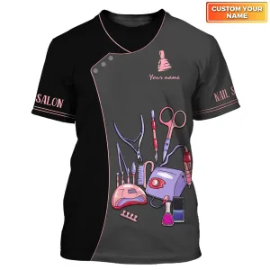 Nail Artist Pesonalized Tee Shirt Manicurist Gift Nail Pattern T-Shirt