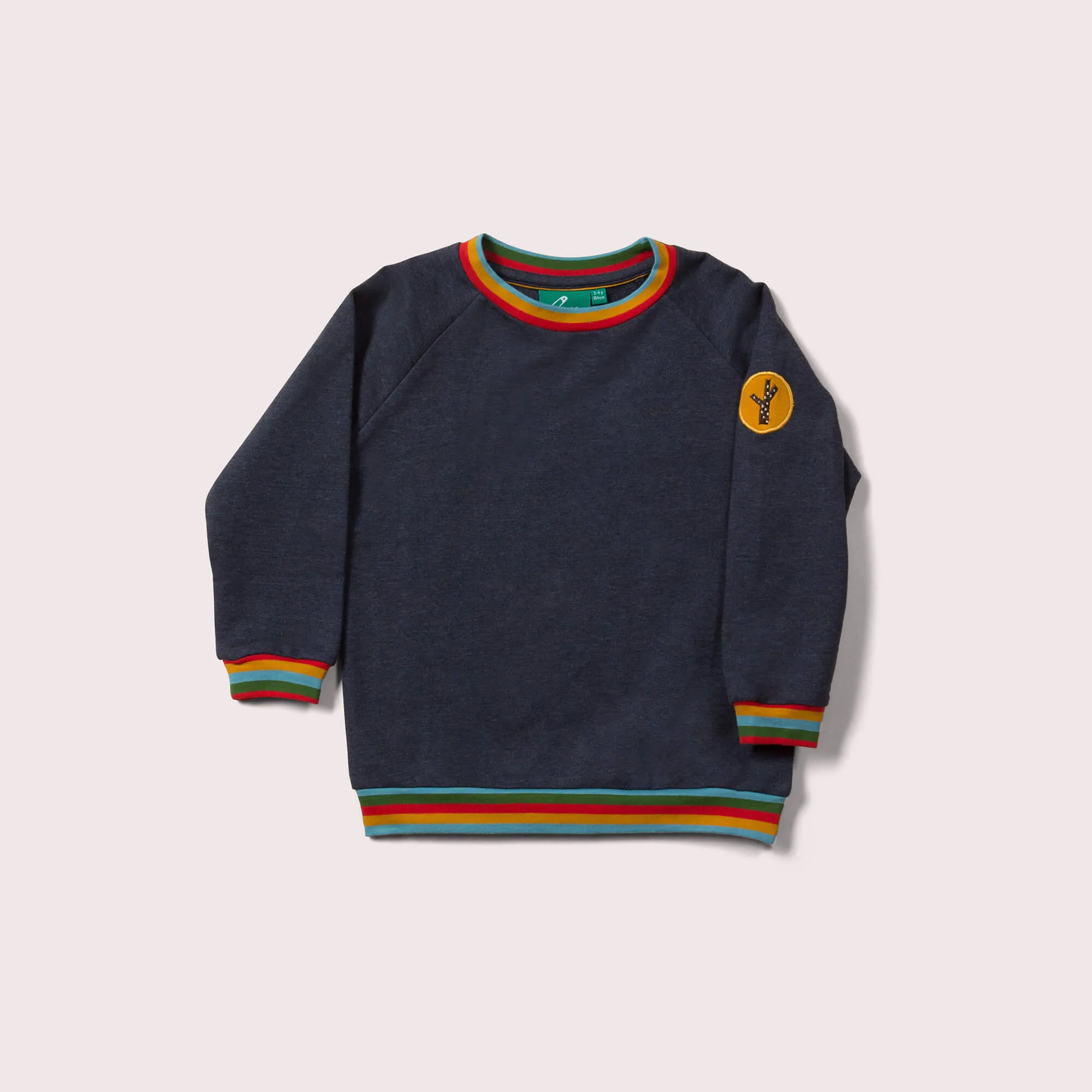 Navy Marl Rainbow Raglan Sweatshirt