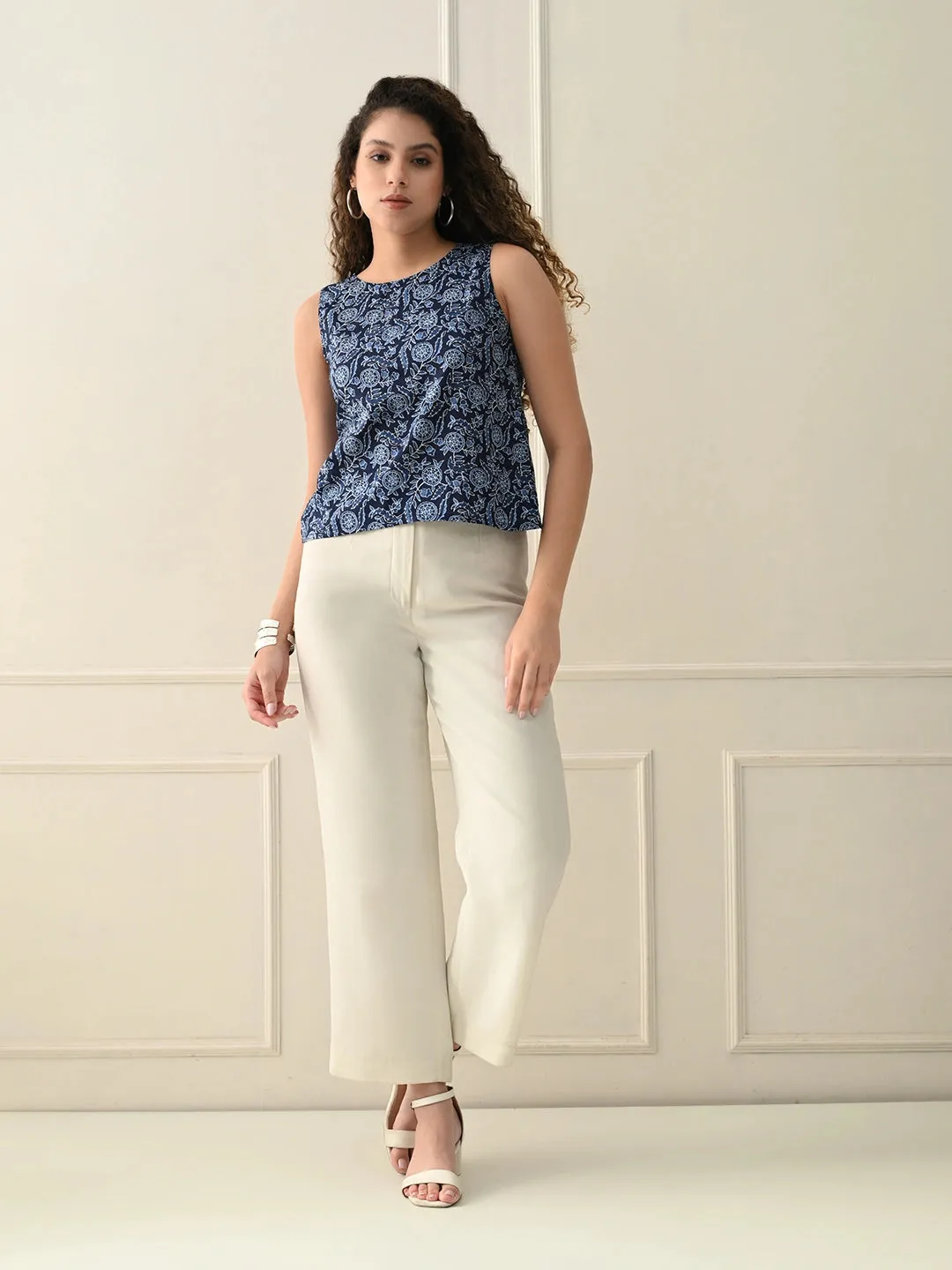 Navy Mirage Top