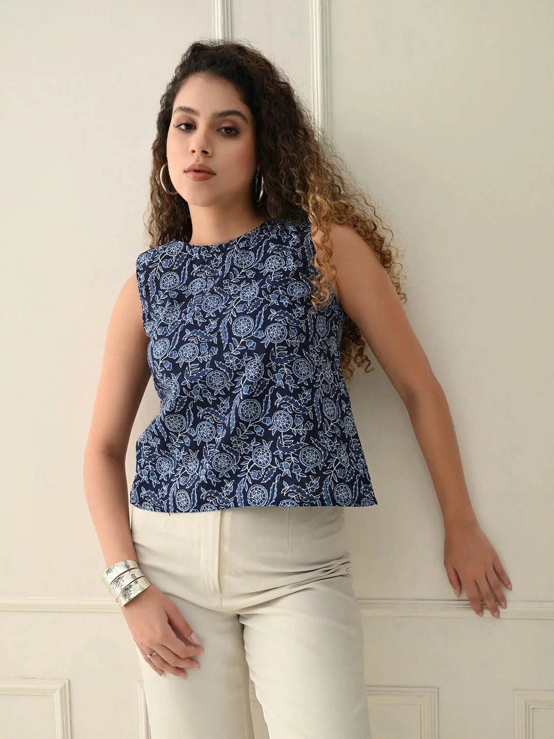Navy Mirage Top