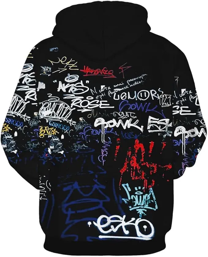 New Azuki Fashion Men's 3D Graphic Printed Hoodies Unisex Long Sleeve Casual Sweatshirt Sz L! Great Quality! Multi