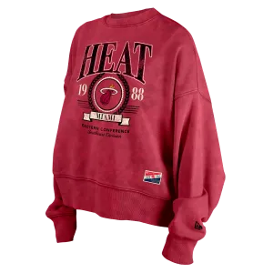 New Era Miami HEAT Red Women's Boxy Crewneck