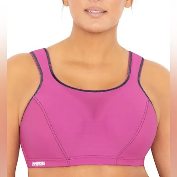 New Glamorise 46DD Bra High Impact Sports Bra Elite Performance Pink Underwire