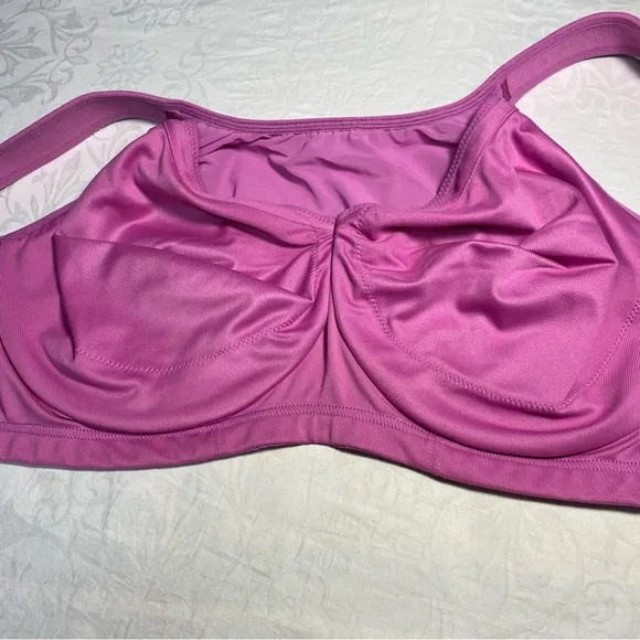 New Glamorise 46DD Bra High Impact Sports Bra Elite Performance Pink Underwire