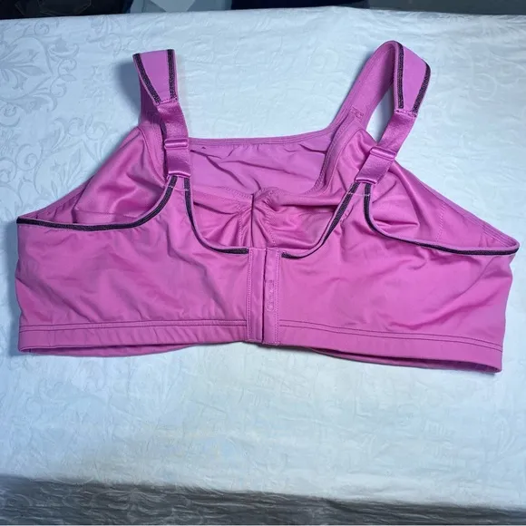 New Glamorise 46DD Bra High Impact Sports Bra Elite Performance Pink Underwire