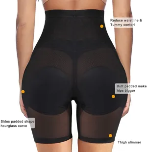 New Gotoly Women Shapewear Control Panties Butt Lifter Padded Hip Enhancer Body Shaper Seamless Underwear Hi- Waist Short, Black, Sz XXLarge!
