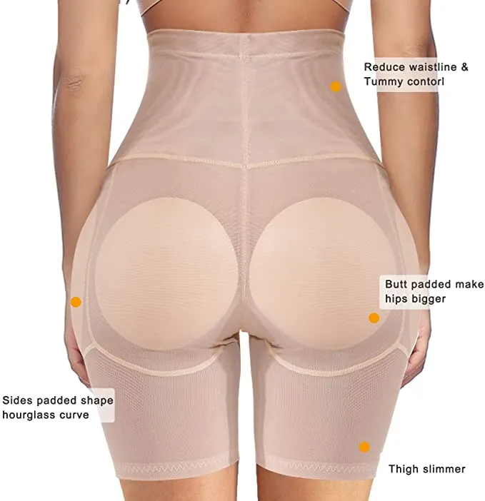 New Gotoly Women Shapewear Control Panties Butt Lifter Padded Hip Enhancer Body Shaper Seamless Underwear Hi- Waist Short, Sz 3XL!