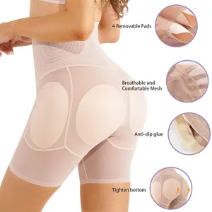 New Gotoly Women Shapewear Control Panties Butt Lifter Padded Hip Enhancer Body Shaper Seamless Underwear Hi- Waist Short, Sz 3XL!
