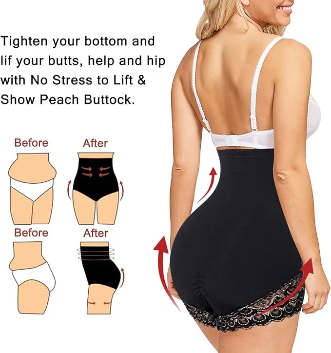 NEW Irisnaya Waist Trainer for Women Butt Lifter Shapewear Tummy Control Panty High Waist Body Shaper Shorts Slimming Girdle Black, Sz L
