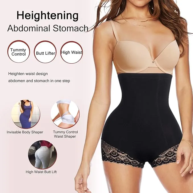 NEW Irisnaya Waist Trainer for Women Butt Lifter Shapewear Tummy Control Panty High Waist Body Shaper Shorts Slimming Girdle Black, Sz L