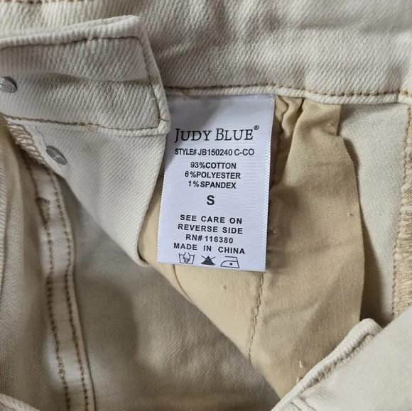 NEW JUDY BLUE judy blue ecru destroy overall shorts in ecru Size Small