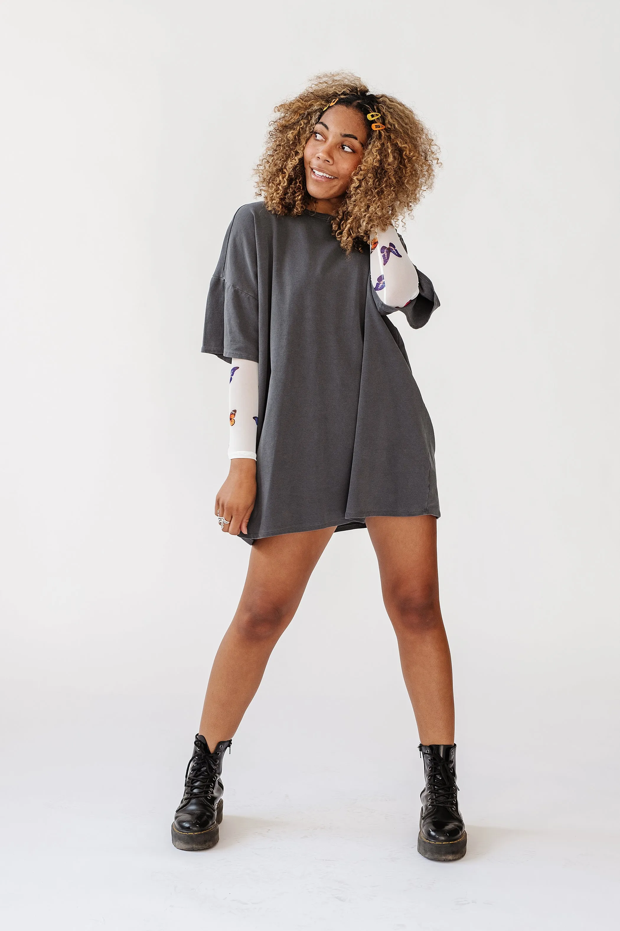 New Rules Oversized Tee// Charcoal