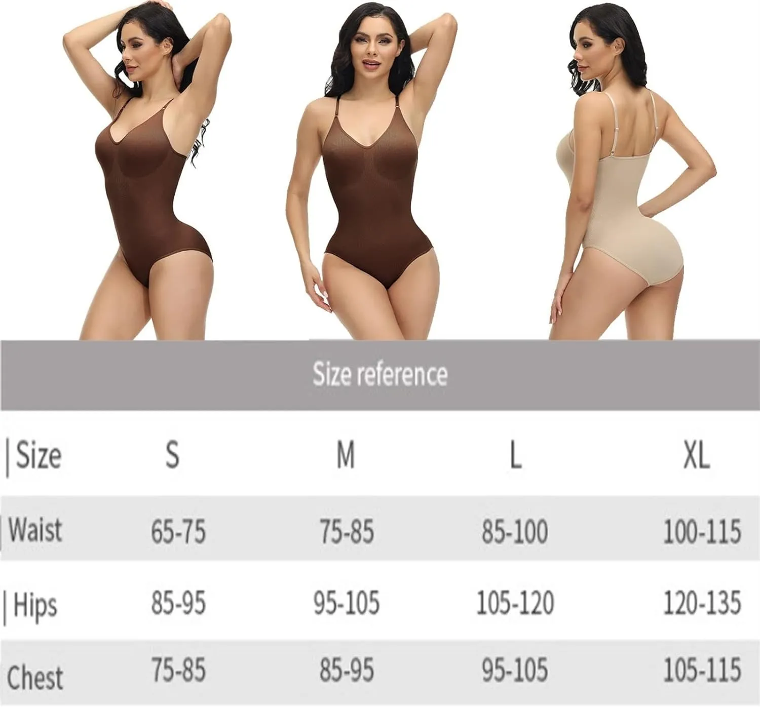 NEW Shapewear for Women Tummy Control Body Suit, Sexy Deep V Neck Body Shaper, Seamless Tank Tops Jumpsuit (Color : Black, Size : L)