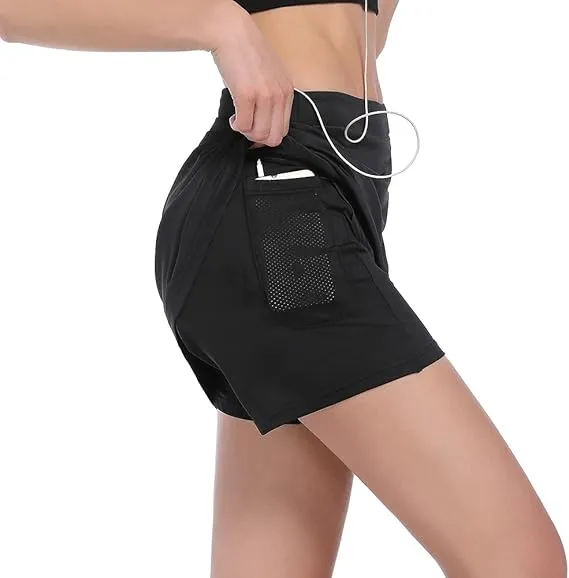NEW Wosawe Ladies Skirt 2 in 1 Padded Cycling Shorts Seat Cushion Bicycle Breathable Short Pants Skirts, Black, Sz L