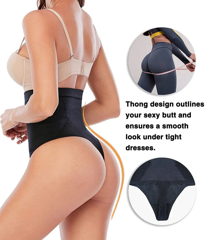New YIANNA Shapewear for Women Tummy Control Seamless High-Waist Brief with Thong (Sz S/M!