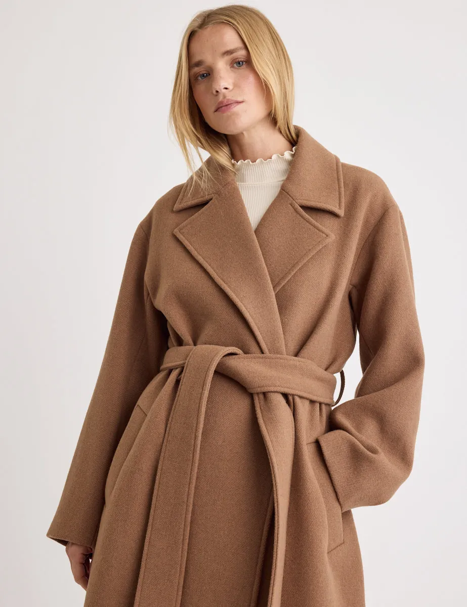 NOBODYS CHILD Oversized Wool Blend Coat - Camel SzM