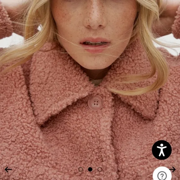 Noize Pink Rose Miley Short Length Vegan Sherpa Coat NWOT Size Small