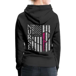 Nurse Flag rod of Asclepius Women’s Premium Hoodie