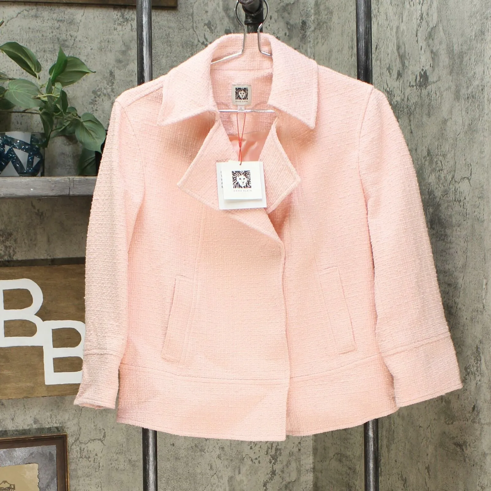 NWT Anne Klein Womens Tweed Snap Front Jacket. 10758436 8