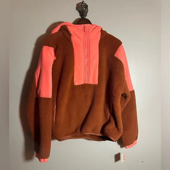 NWT Free People FP Movement Lead the Pack Fleece Neon Coral