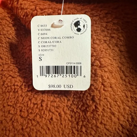 NWT Free People FP Movement Lead the Pack Fleece Neon Coral