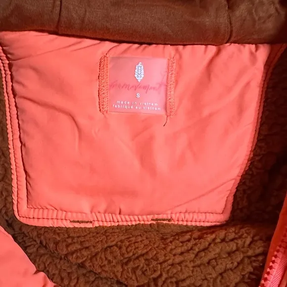 NWT Free People FP Movement Lead the Pack Fleece Neon Coral