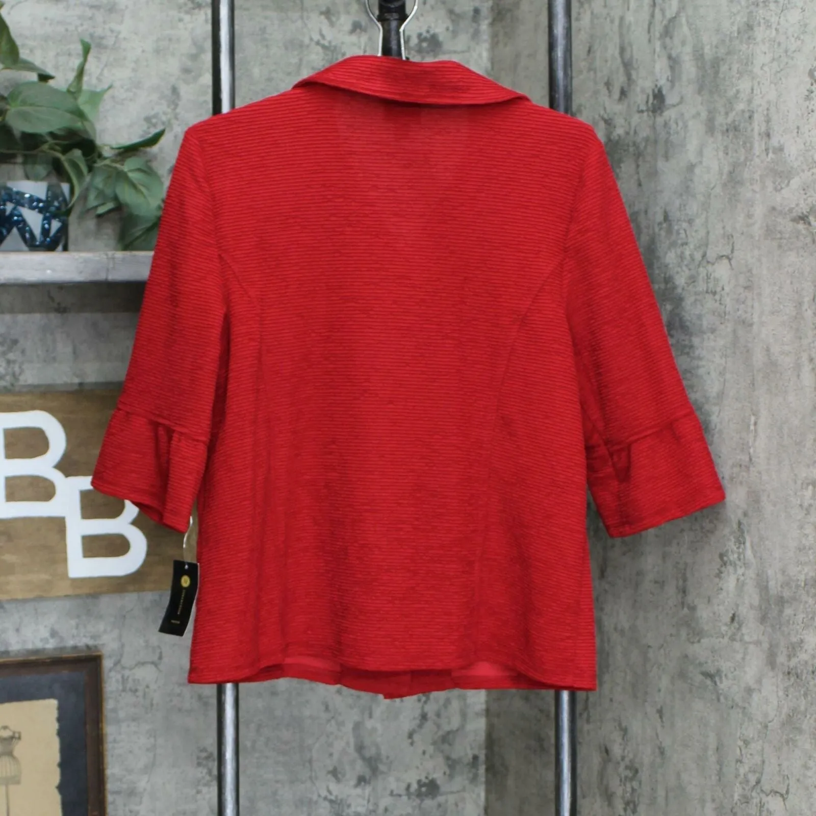 NWT JM Collection Petite Textured Bell Sleeve Jacket. 100079834PT PP PL