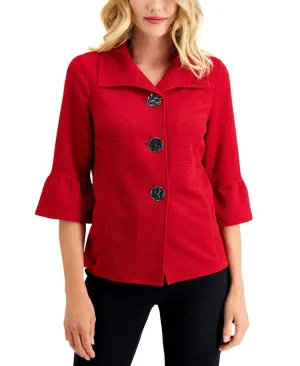 NWT JM Collection Petite Textured Bell Sleeve Jacket. 100079834PT PP PL