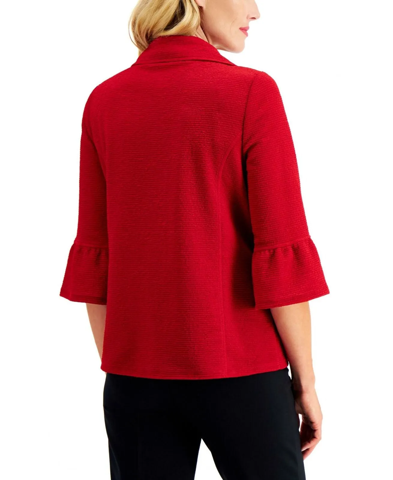 NWT JM Collection Petite Textured Bell Sleeve Jacket. 100079834PT PP PL