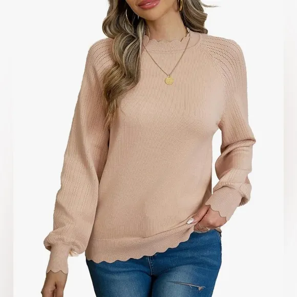 NWT Long Sleeve Knit Pullover Mock Neck Soft Fit Top, MULTI COLORS AVAILABLE