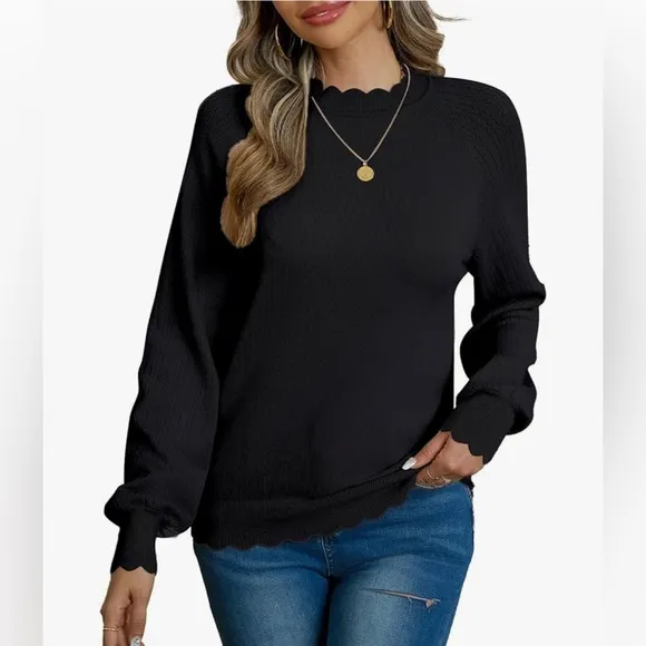NWT Long Sleeve Knit Pullover Mock Neck Soft Fit Top, MULTI COLORS AVAILABLE