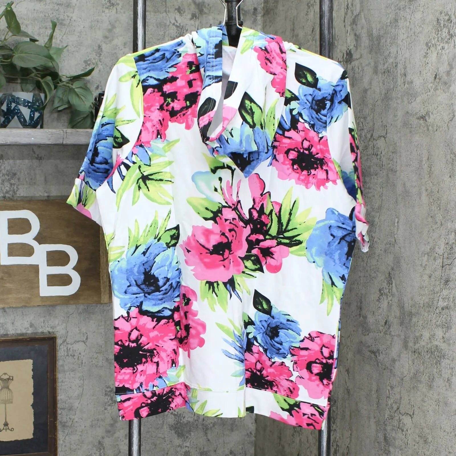 NWT Quacker Factory Floral Printed Jacket And Tank With Rhinestones. A305408 L