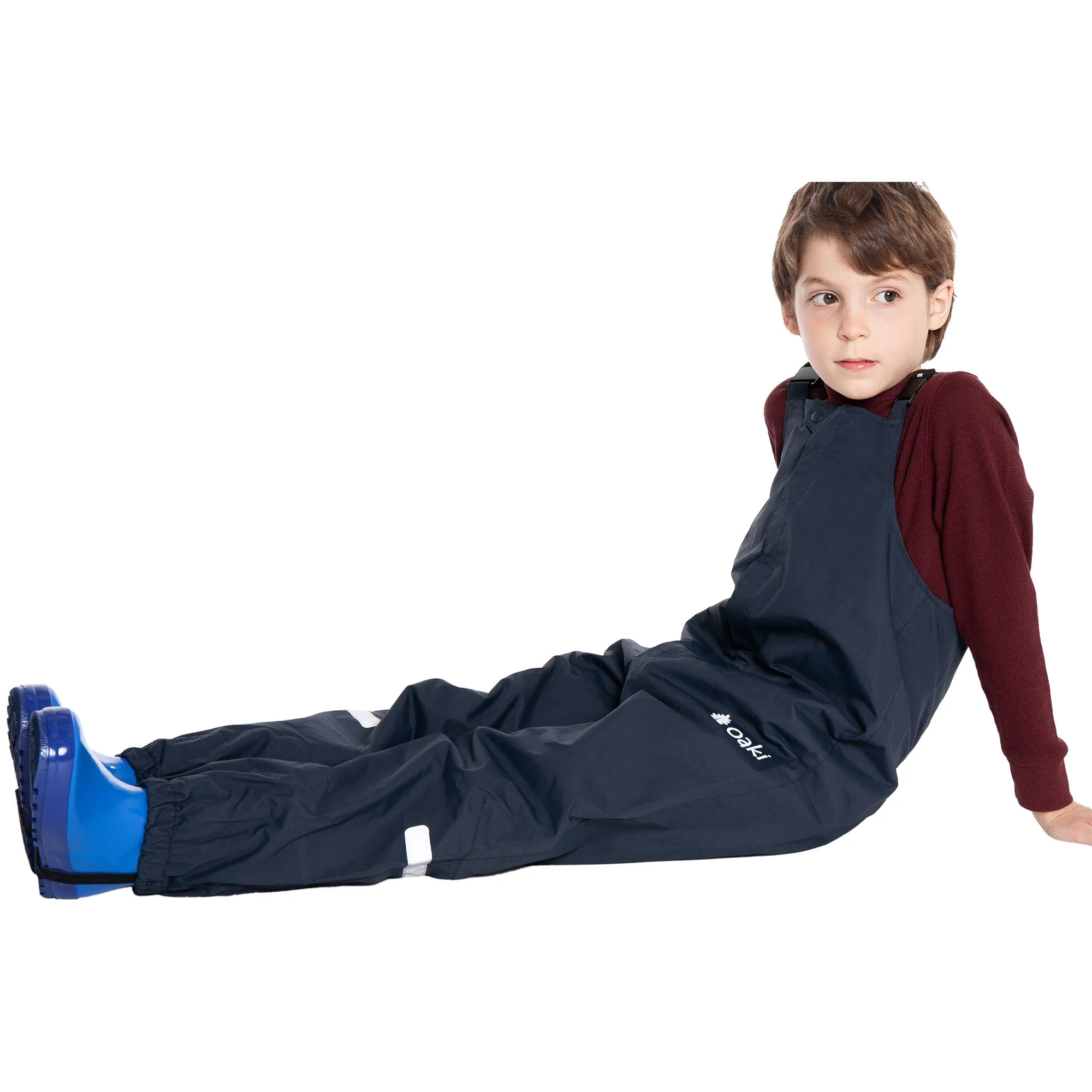 Oakiwear Kids Rain Gear Bibs Pants Fishing Boys Girls, Navy