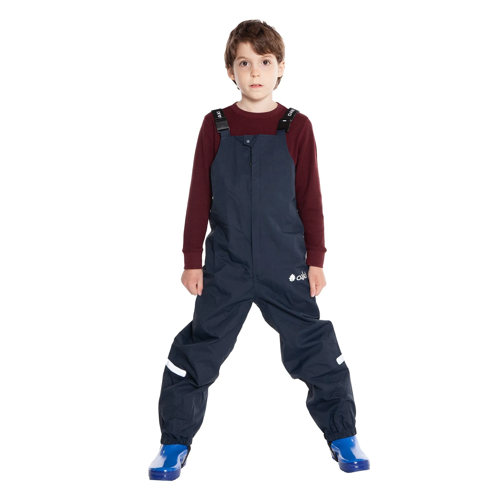 Oakiwear Kids Rain Gear Bibs Pants Fishing Boys Girls, Navy