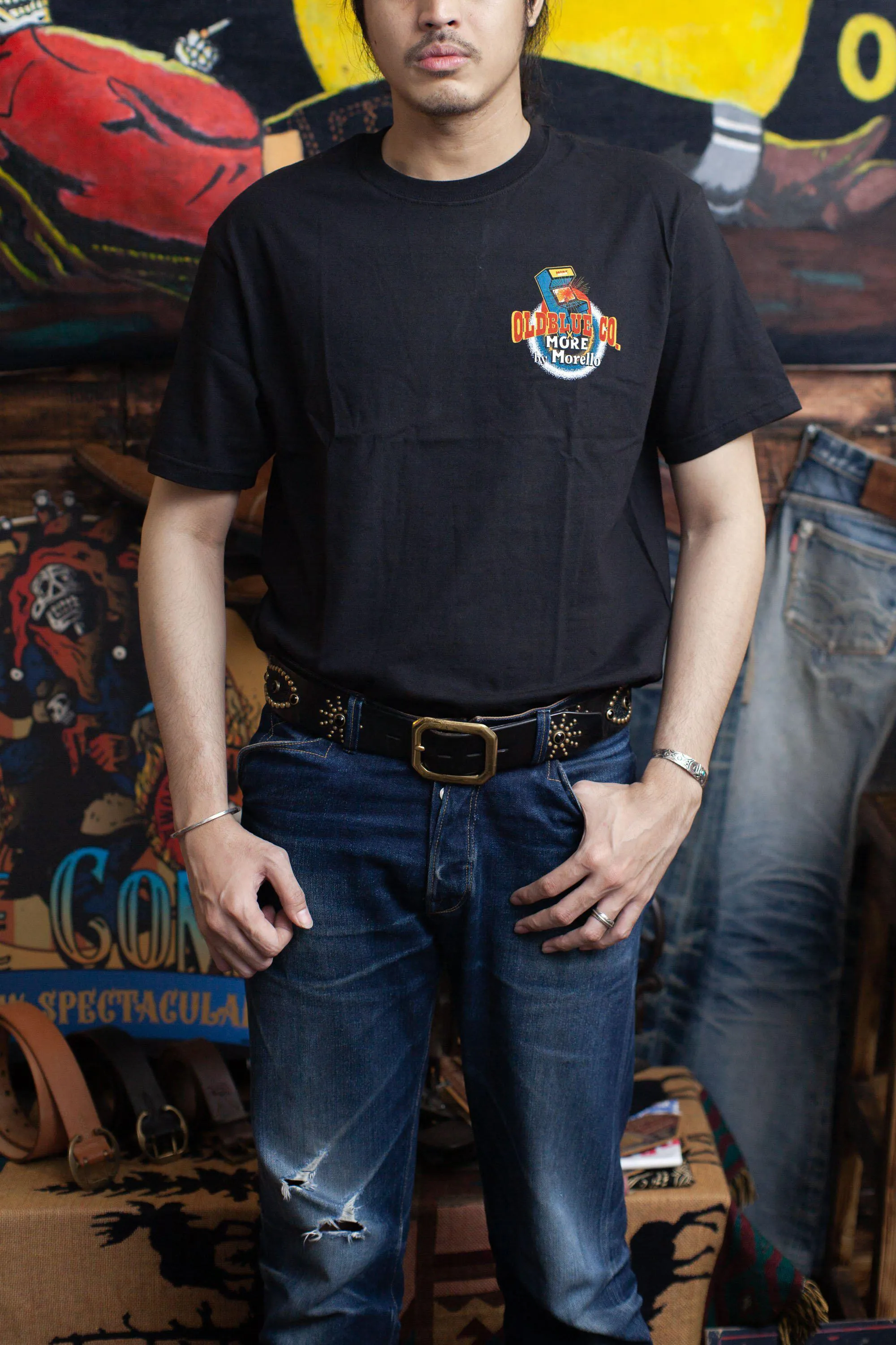 Oldblue Co. x MORE by Morello Tee The Arcade Riders Black