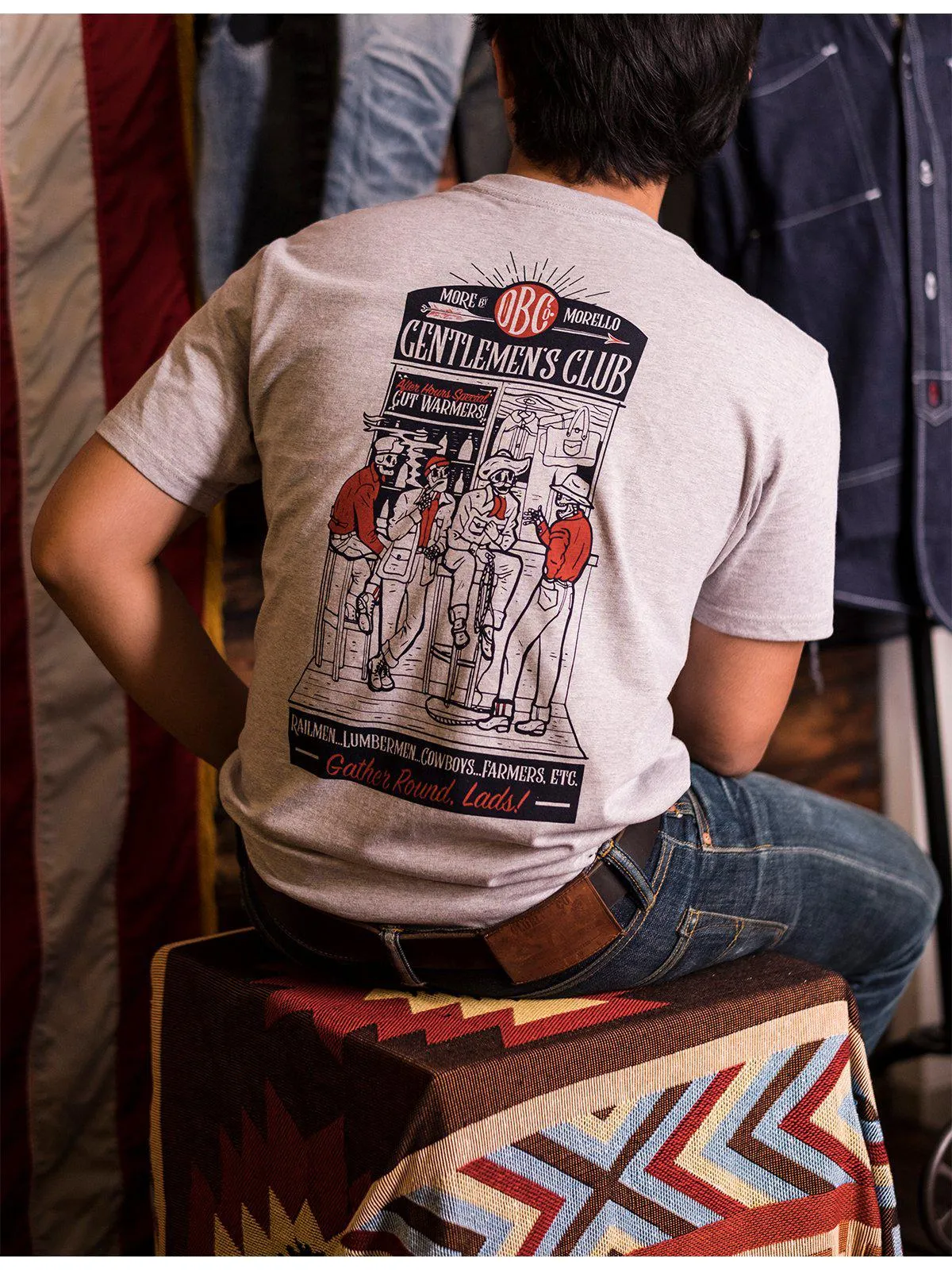 Oldblue Co. x MORE by Morello Tee The Gentlemen's Club Ash Grey